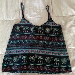 Hollister Women's Elephant Print Adjustable Spaghetti Strap Tank, Size XS